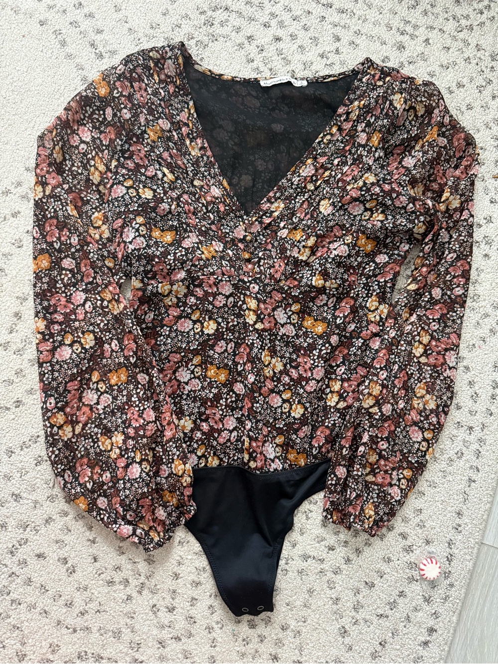 Abercrombie & Fitch Fall Floral Neutral top body suit small